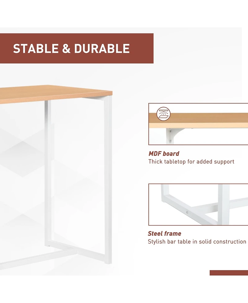 flynama Modern Counter Height Bar Table with 3 Storage Shelves