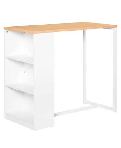 flynama Modern Counter Height Bar Table with 3 Storage Shelves