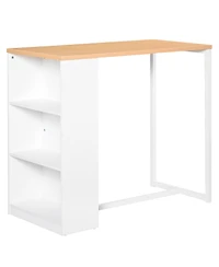 flynama Modern Counter Height Bar Table with 3 Storage Shelves