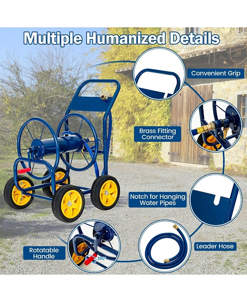 Inolait Garden Hose Reel Cart Holds 330ft of 3/4 Inch or 5/8 Inch Hose