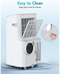 Xo 12,000 Btu Portable Ac, 4-in-1 Cooling, Fan, Dehumidifier and Sleep Mode, Remote, Window Kit, Auto-Evaporation