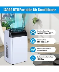 Xo 2-Piece Set of 14,000 Btu Portable Air Conditioners with 3-in-1 Cooling, Fan and Dehumidifier, Sleep Mode and Window Kit