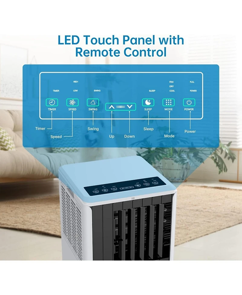 Xo 2-Piece Set of 8,000 Btu Portable Air Conditioners with 3-in-1 Cooling, Dehumidifier and Fan, Quiet 50 dB Sleep Mode