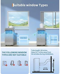 Xo 10,000 Btu Portable Silent Ac with Remote, Led Display, Sleep Mode and Installation Kit for Rooms Up to 450 Sq. Ft