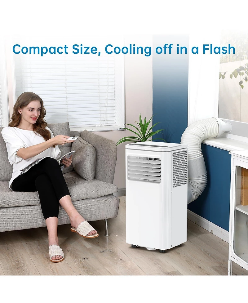 Xo 8,000 Btu Portable Ac, Quiet Cooling, Dehumidifier and Fan for Rooms Up to 350 Sq. Ft., Remote, Timer, Window Kit