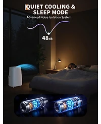 Xo 14,000 Btu Portable Ac, 3-in-1 Cooling, Fan and Dehumidifier, Sleep Mode, Led Display, Remote, Handles and Wheels