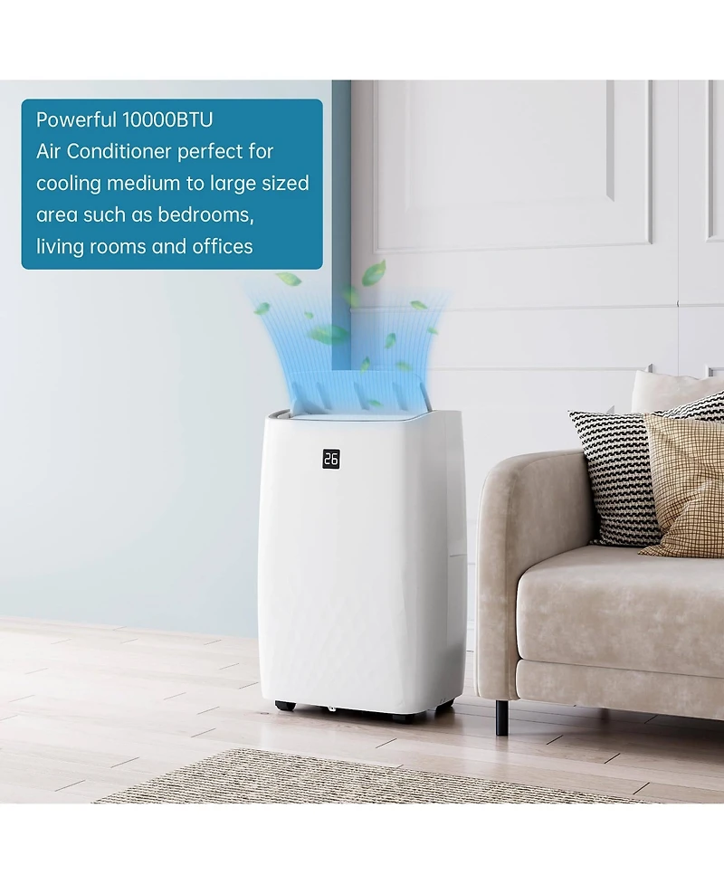 Xo 12,000 Btu Portable Ac, 3-in-1 Cooling, Fan and Dehumidifying, Remote Control, Timer, Window Kit, Wheels and Handles
