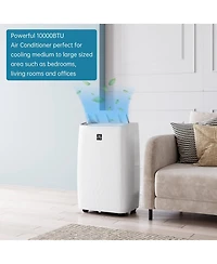 Xo 12,000 Btu Portable Ac, 3-in-1 Cooling, Fan and Dehumidifying, Remote Control, Timer, Window Kit, Wheels and Handles