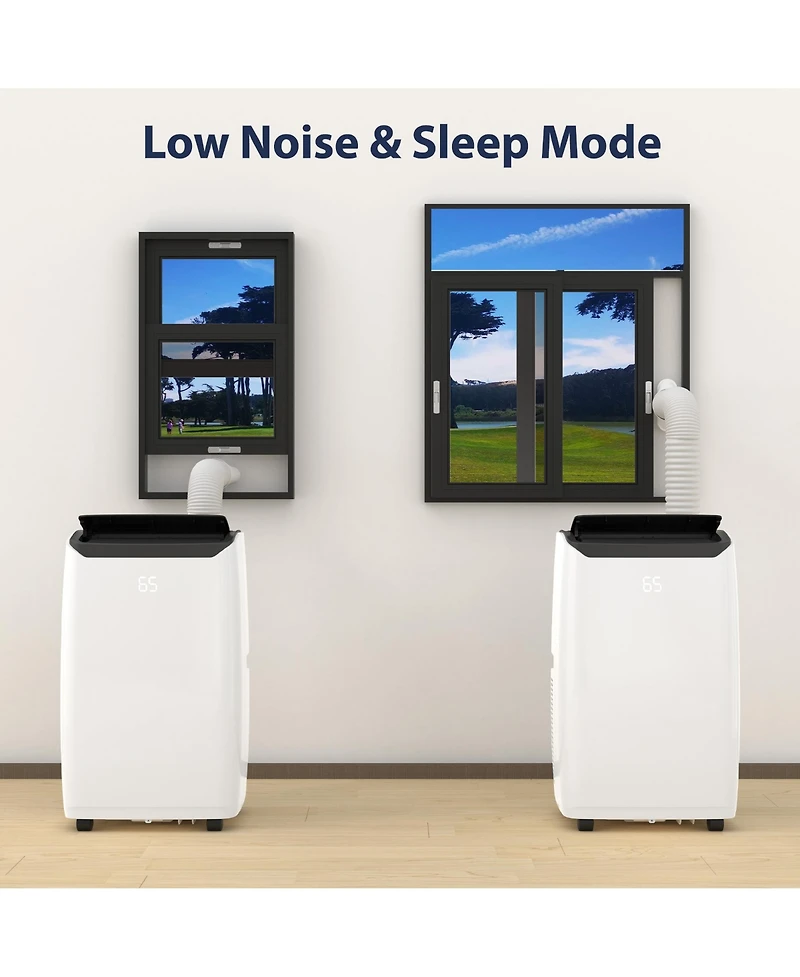 Xo 14,000 Btu Portable Air Conditioner for Rooms up to 750 Sq. Ft., 3-in-1 Cooling, Fan and Dehumidifier with Sleep Mode