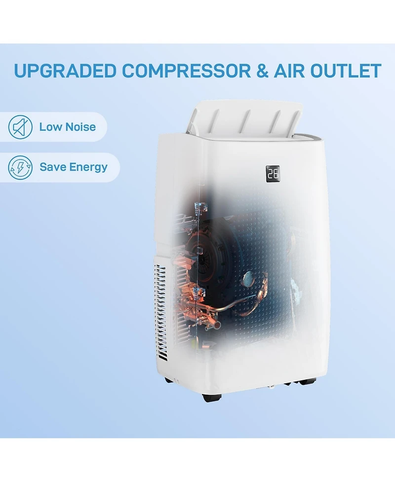Xo 14,000 Btu Portable Air Conditioner for Rooms up to 750 Sq. Ft., 3-in-1 Cooling, Dehumidifier and Fan, Sleep Mode