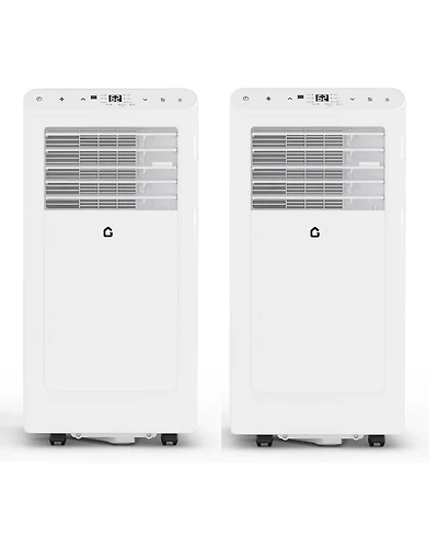 Xo 2-Piece Set of 8,000 Btu Portable Air Conditioners with Cooling, Fan and Dry Modes, Remote Control and Washable Filter