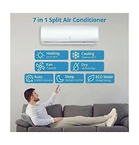 Xo 24000 Btu Mini Split Ac and Heat Pump, 21 SEER2, WiFi and Alexa Compatible, Cools and Heats 1500 Sq. Ft, Installation Kit