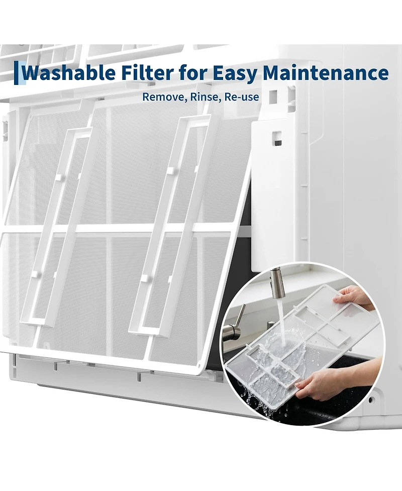 Xo 10000 Btu Window Ac Unit, Remote Control Air Conditioner, Cools 450 Sq. Ft, 3 Speeds, Quiet, Easy Install