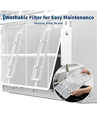 Xo 10000 Btu Window Ac Unit, Remote Control Air Conditioner, Cools 450 Sq. Ft, 3 Speeds, Quiet, Easy Install