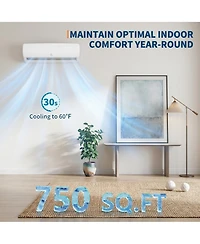 Xo 19 Seer 12000 Btu Mini-Split Air Conditioner, Cool Up to 750 Sq. Ft, 115V