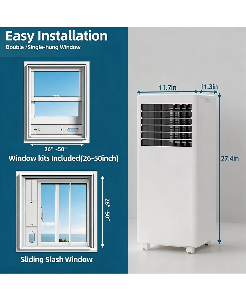 Xo 8000 Btu 3 in-1 Ac Unit, Cooling, Dehumidifier and Fan