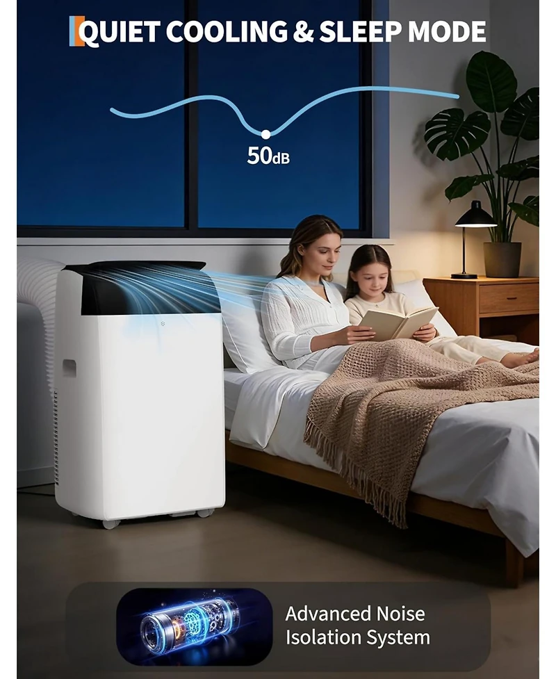 Xo 14000 Btu Plus Portable Air Conditioners with Fast Cool, Fan Speed, Dehumidifying, Auto Mode for Living Room, Dorm