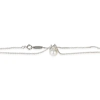 Pre-Owned Tiffany & Co White Gold Pearl and Diamond Signature Pendant