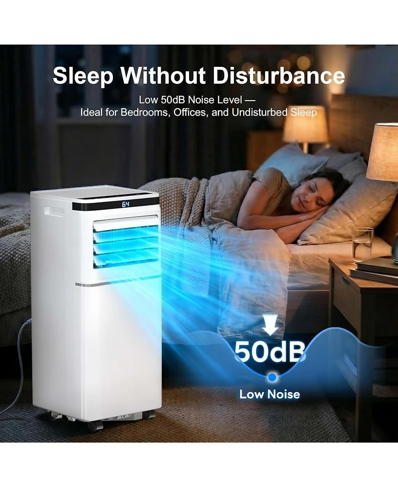 Antartic Star 10000 Btu Portable Air Conditioner for Medium Rooms, 3-in-1 Ac with Cooling/Fan/Dehumidifier, Digital Display, 24H Timer, Window Kit