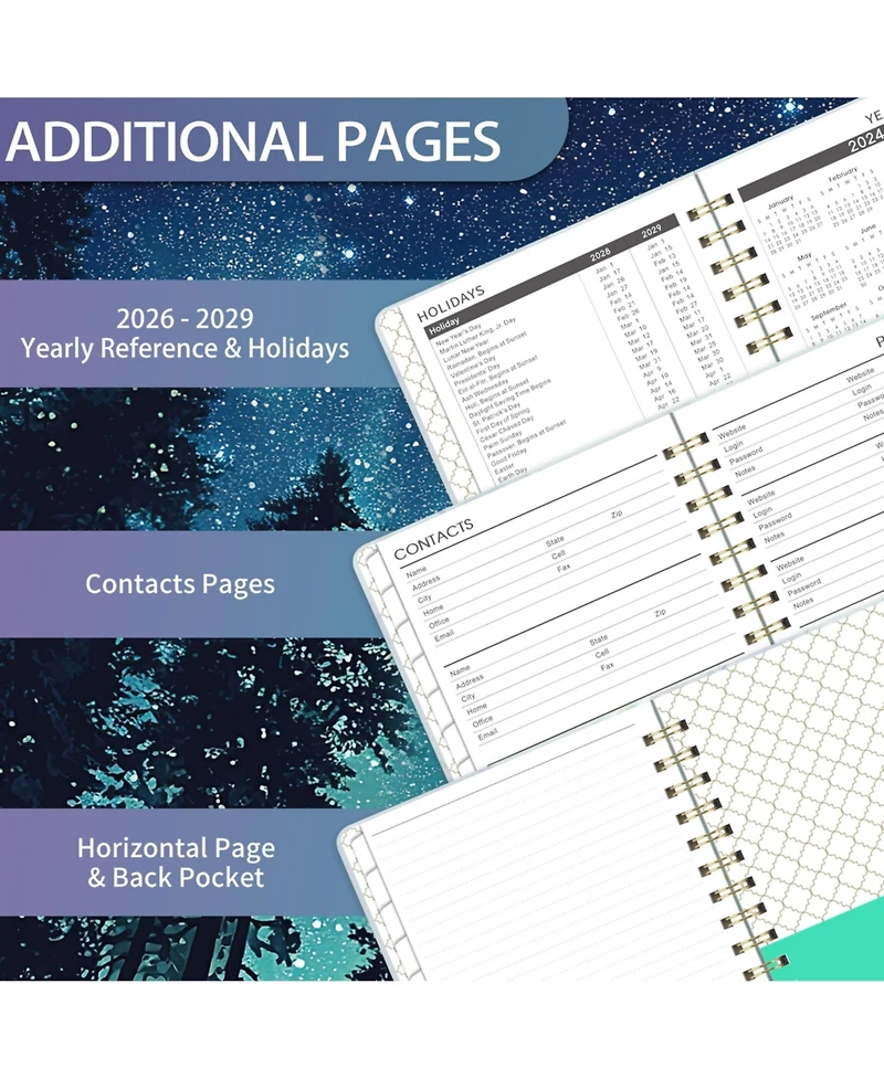Gnuadz 2026-2029 Monthly Planner 3 Year Tabs Pocket