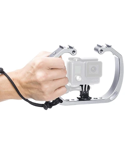 Movo Gb-U70 Underwater Diving Rig with Cold Shoe Mounts & Wrist Strap for GoPro and other Waterproof Action Cams