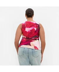 City Chic Women's Lidia Ruched Print Top