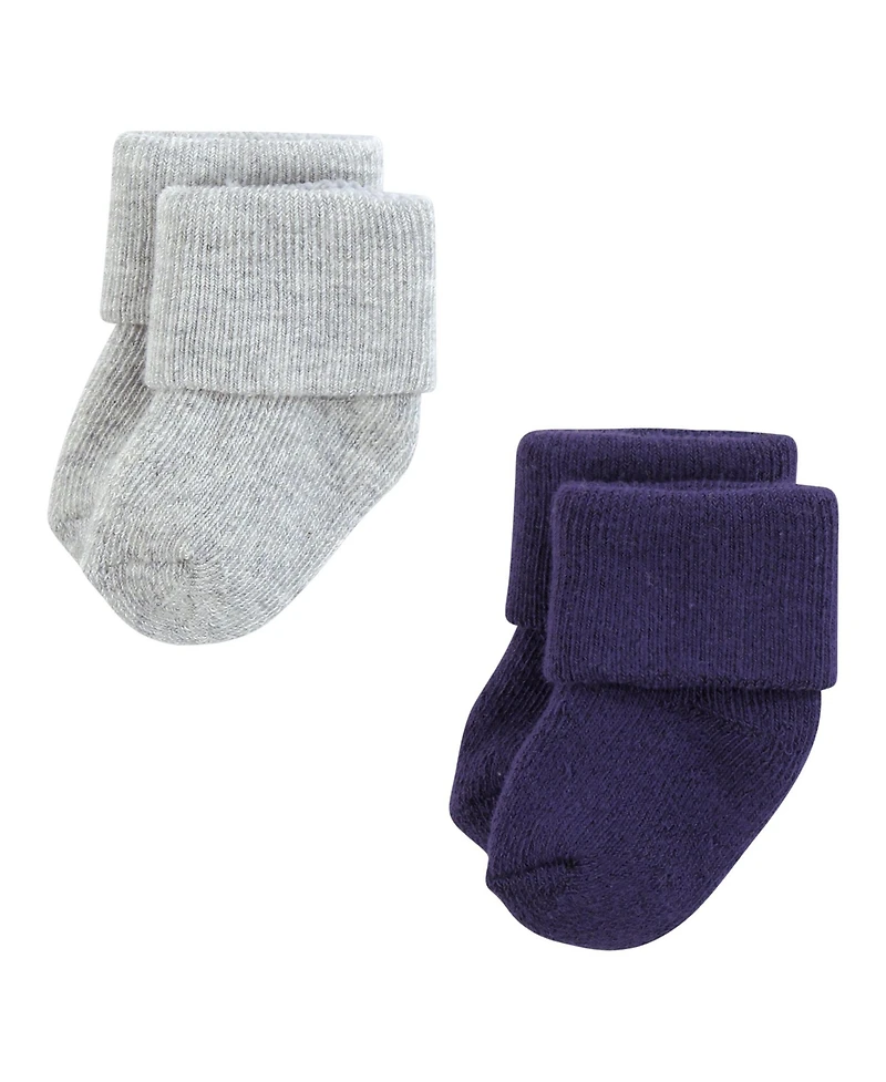 Hudson Baby Boys Cotton Rich Newborn and Terry Socks 12-Pack