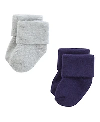 Hudson Baby Boys Cotton Rich Newborn and Terry Socks 12-Pack