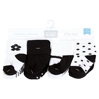Hudson Baby Girls Cotton Rich Newborn and Terry Socks 8-Pack