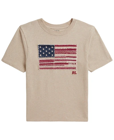 Polo Ralph Lauren Girls' 7-16 Flag Short-Sleeve Jersey T-Shirt