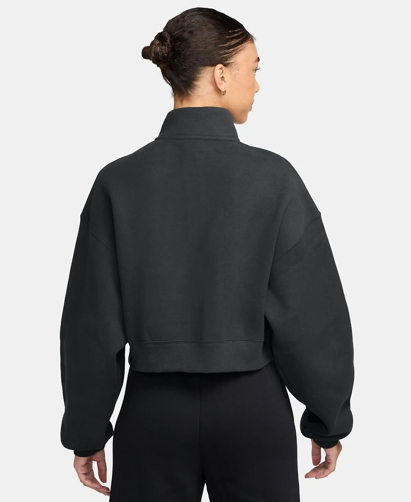 Nike Studio Fleece Women's Oversized 1/4-Zip Cropped Top