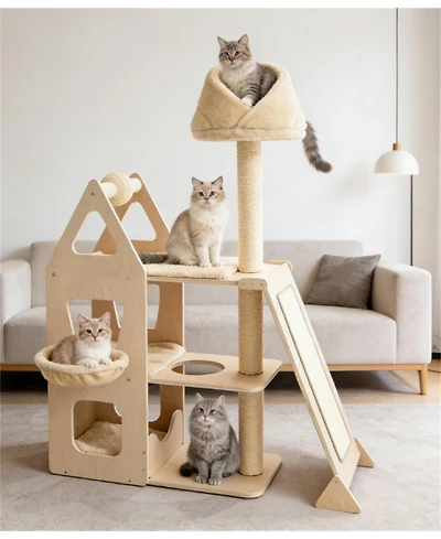 Zeus & Ruta Multi Level Cat Tree with Sisal Scratching Post for Indoor Cats