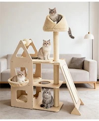 Zeus & Ruta Multi Level Cat Tree with Sisal Scratching Post for Indoor Cats