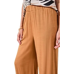 Tribal Women's Embroidered Challis Pull-On Capri Pants