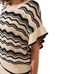 Tribal Women's Wave Jacquard Pullover Sweater