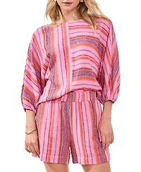 Tribal Women's Striped Elastic-Waist Pull-On Shorts