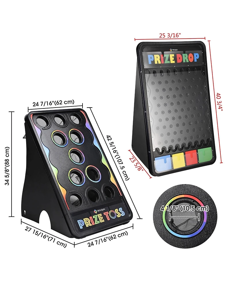 WinSpin Bean Bag Toss Game and Large Prize Drop Board for Carnival Events School