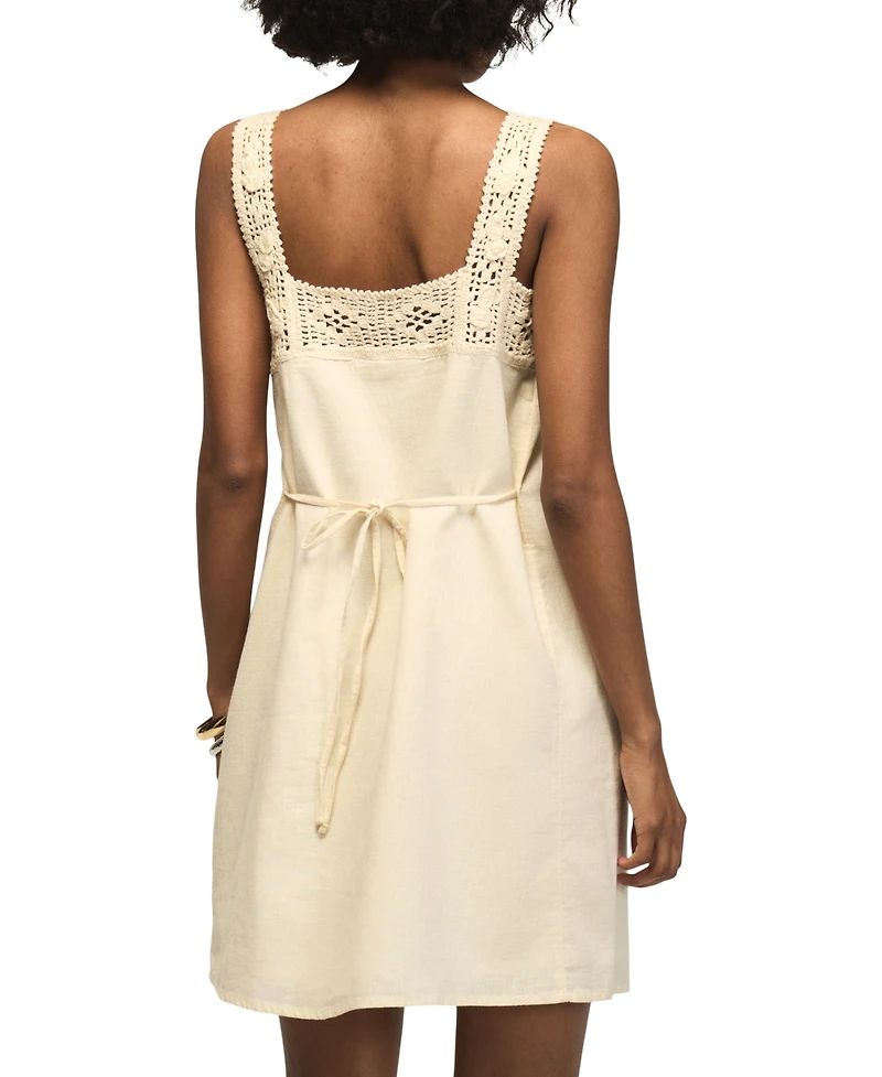 Lucky Brand Women's Crochet Sleeveless Mini Shift Dress