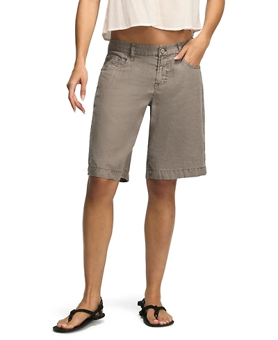 Lucky Brand Women's Relaxed Fit Baggy Linen Denim Shorts