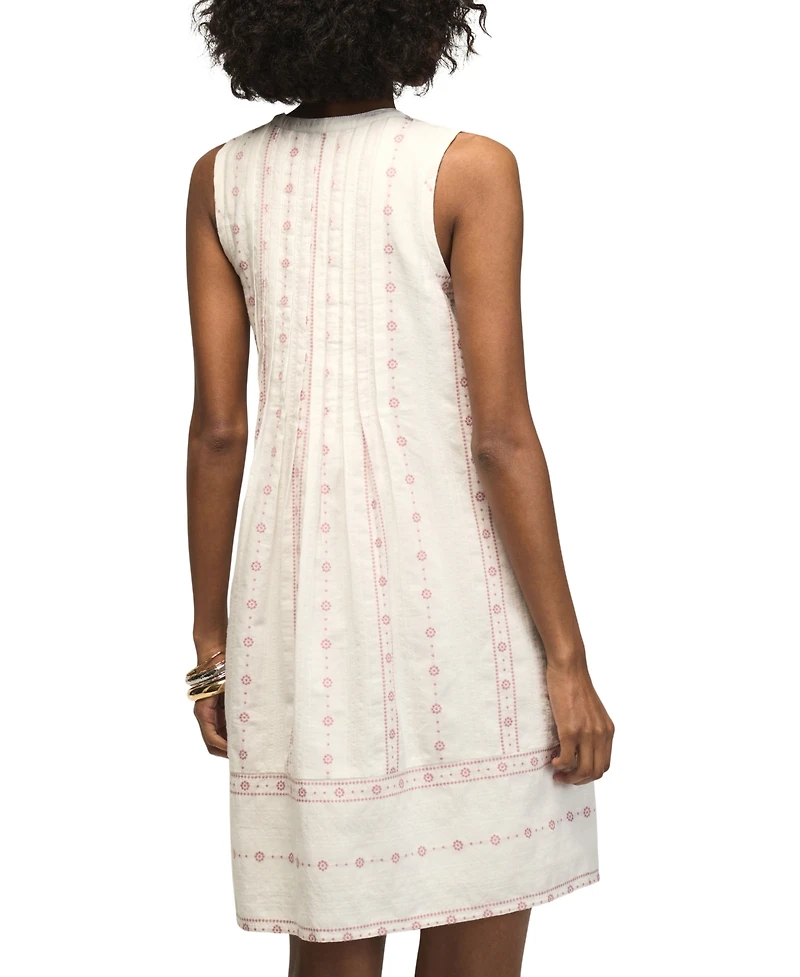 Lucky Brand Women's Pintuck Sleeveless Mini Dress