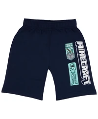 Minecraft Boys 3 Piece T-Shirt, Shorts and Baseball Hat Outfit Set