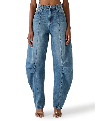 Steve Madden Women's Austin Loose Barrel Ankle Jeans