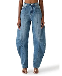 Steve Madden Women's Austin Loose Barrel Ankle Jeans