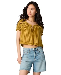 Steve Madden Women's Theodora Puff Short-Sleeve Crop Top