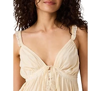 Steve Madden Women's Mazie Sleeveless Lace Trim Top