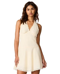 Steve Madden Women's Liza Sleeveless Halter V-Neck Fit & Flare Dress