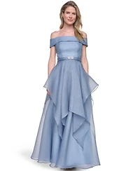 Eliza J Women's Off-Shoulder Handkerchief Ball Gown