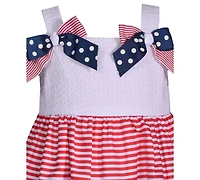 iApparel Girls 2T-6X Americana Bow Shoulder Dress