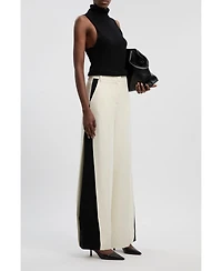 Karen Millen Women's Contrast Colour Wide Leg Trouser