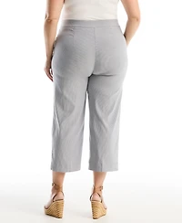 Rafaella Plus Striped Patch Pocket Wide Leg Pant